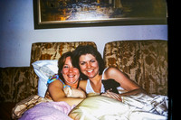 LEIGH AND GWEN WITH PUPPIES B 1978
