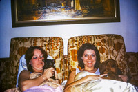 LEIGH AND GWEN WITH PUPPIES 1978