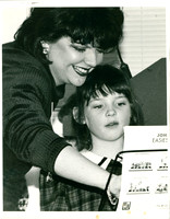 GWEN SHOWING PIANO LAB TO SMSD BOARD MEETING 1999