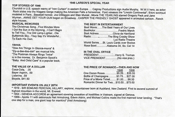 DON AND MAXINE LARSON 50TH PROGRAM 1996